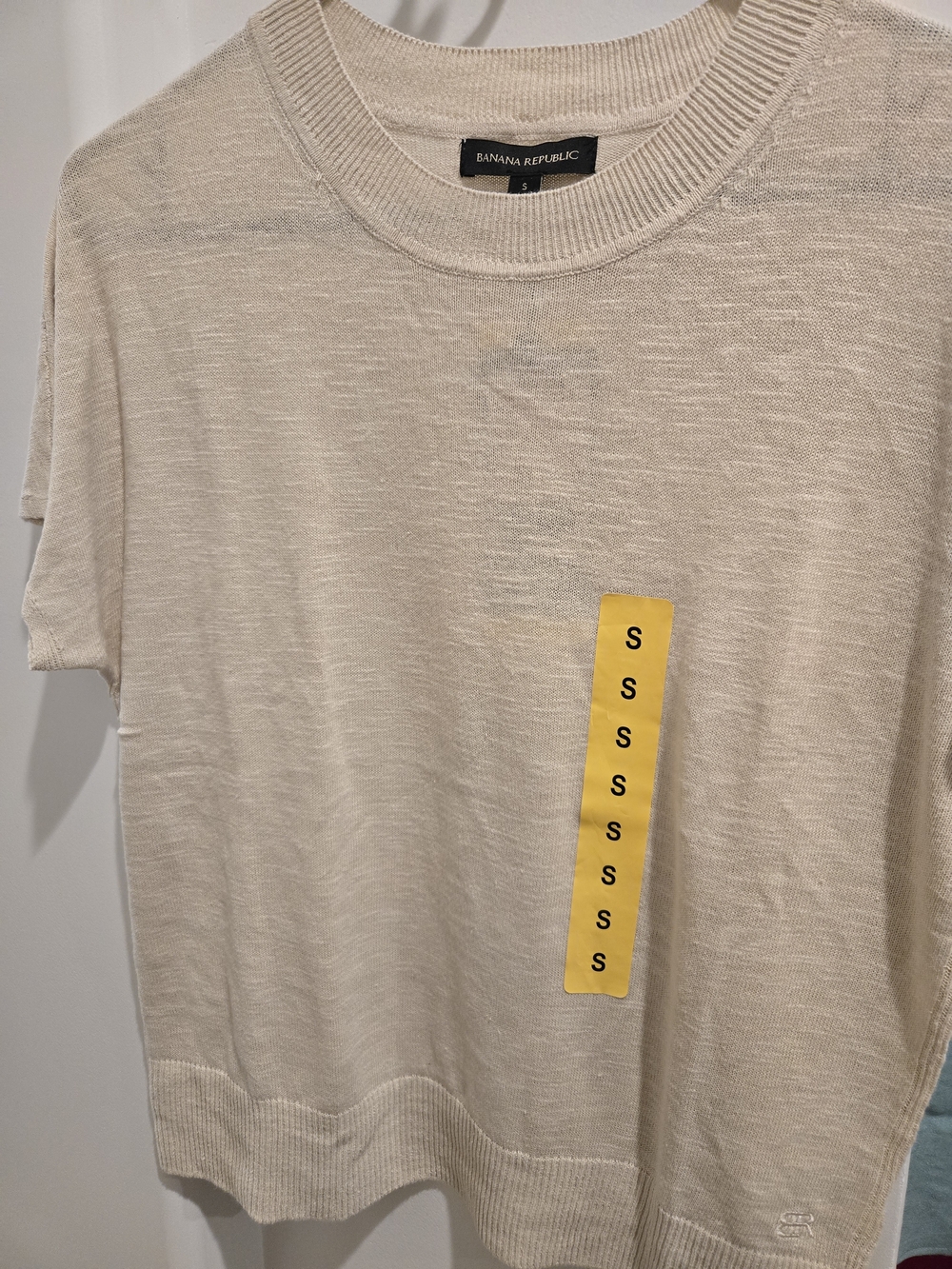 Banana Republic Short-Sleeve Crewneck Tee in Light Beige